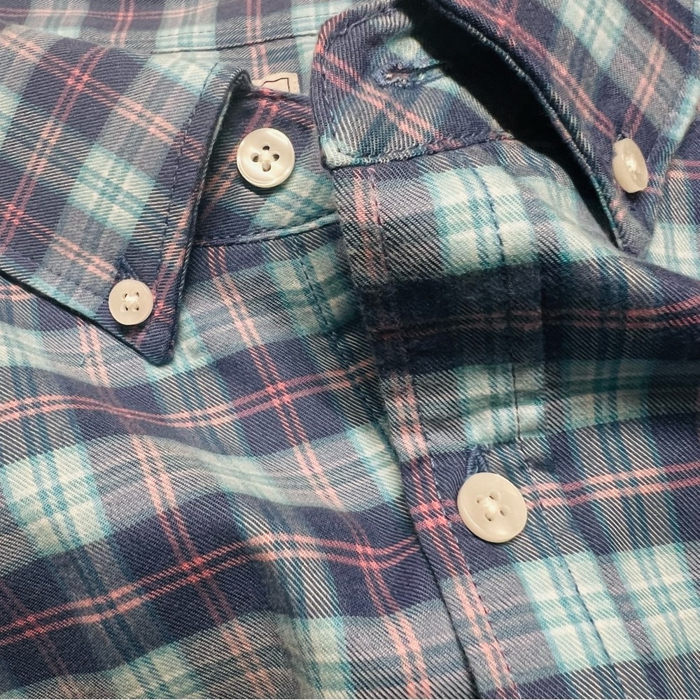 Savannah Button-Down Blue/Pink Plaid Tencel Blend Soft Shirt Men's Size XL - Picture 10 of 16